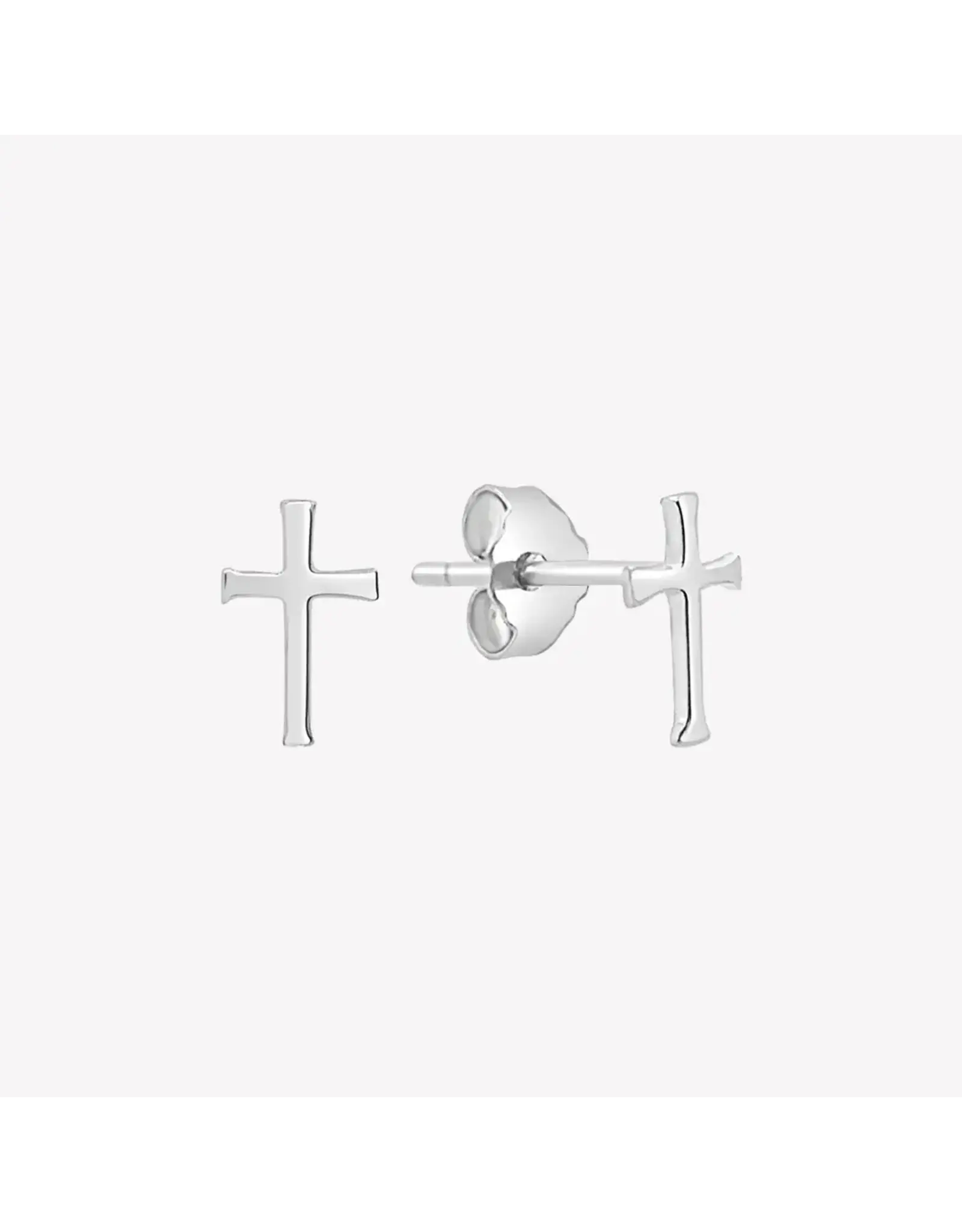 Rizen Rizen 290001SS-CZ Mini Cross Stud Earrings Silver
