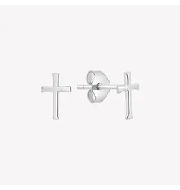 Rizen Rizen 290001SS-CZ Mini Cross Stud Earrings Silver