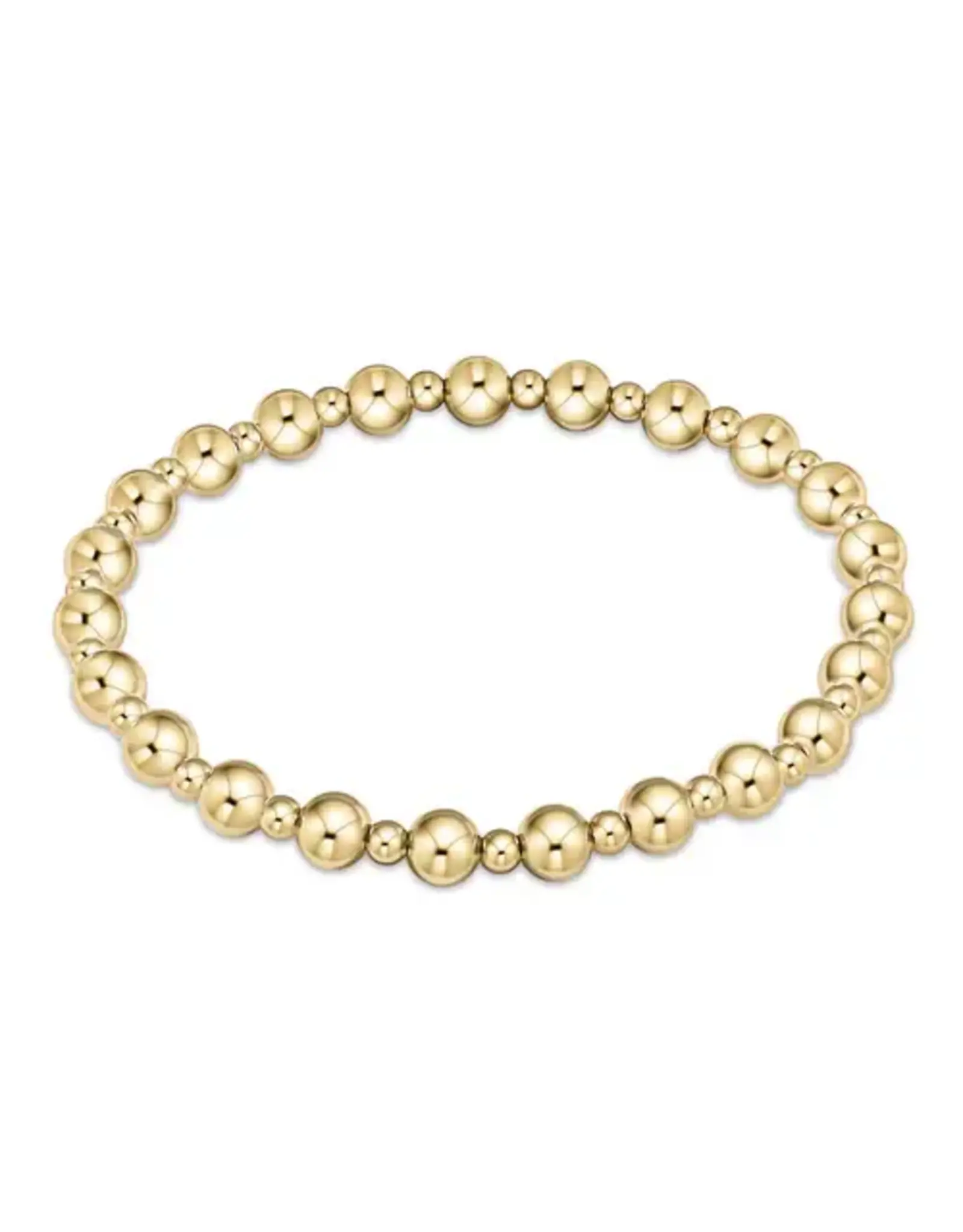 enewton Enewton BCLGRAPG5 Classic Grateful Pattern 5mm Gold Bead Bracelet