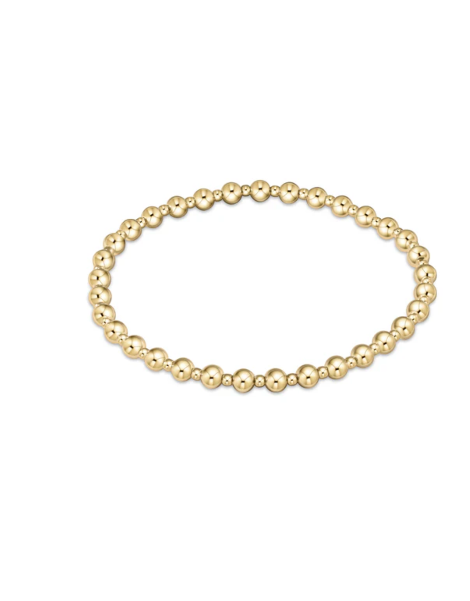 enewton Enewton BCLGRAPG4 Classic Grateful Pattern 4mm Bead Bracelet Gold