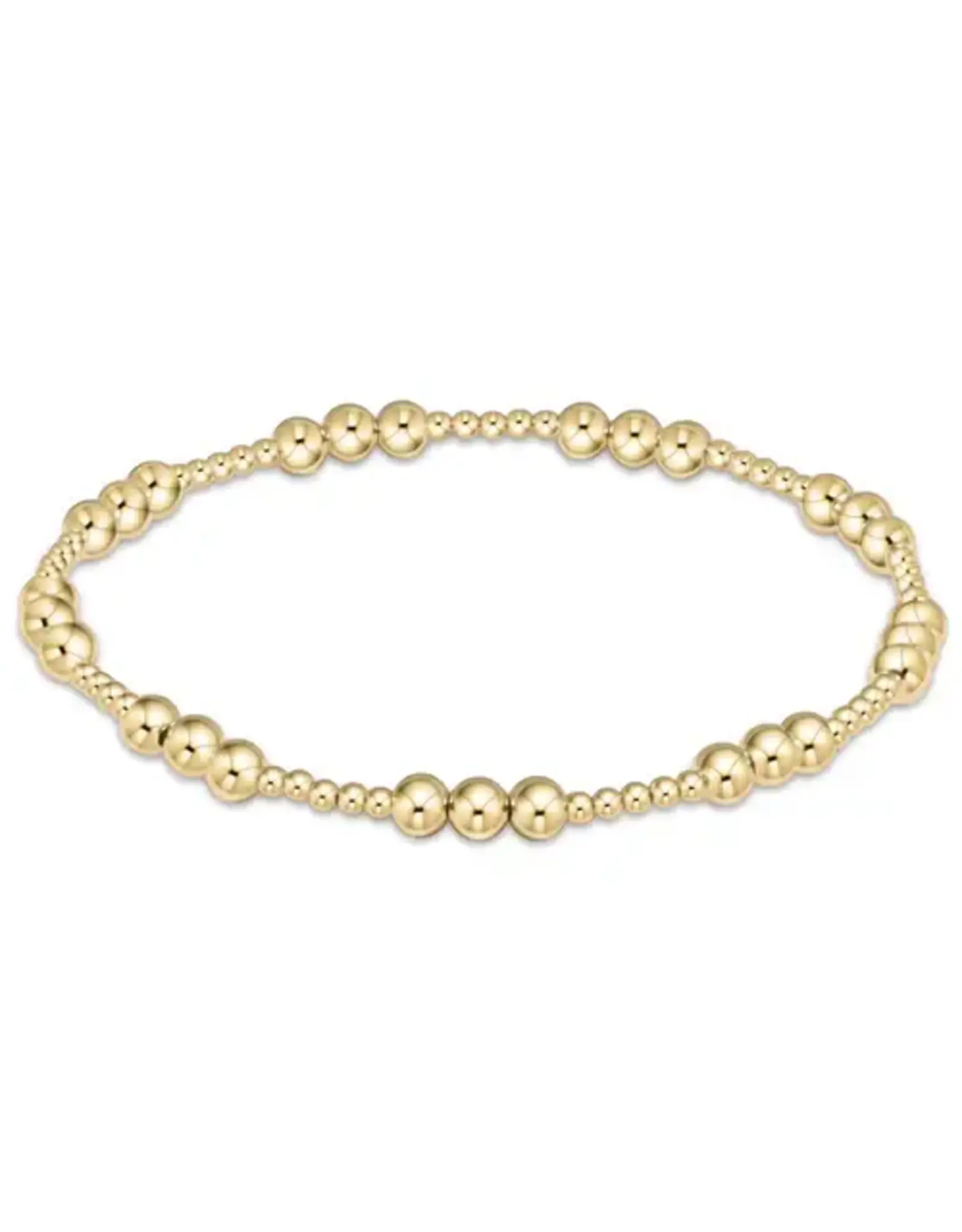 enewton Enewton BCLJOYPG4 Classic Joy Pattern 4mm Bead Bracelet Gold