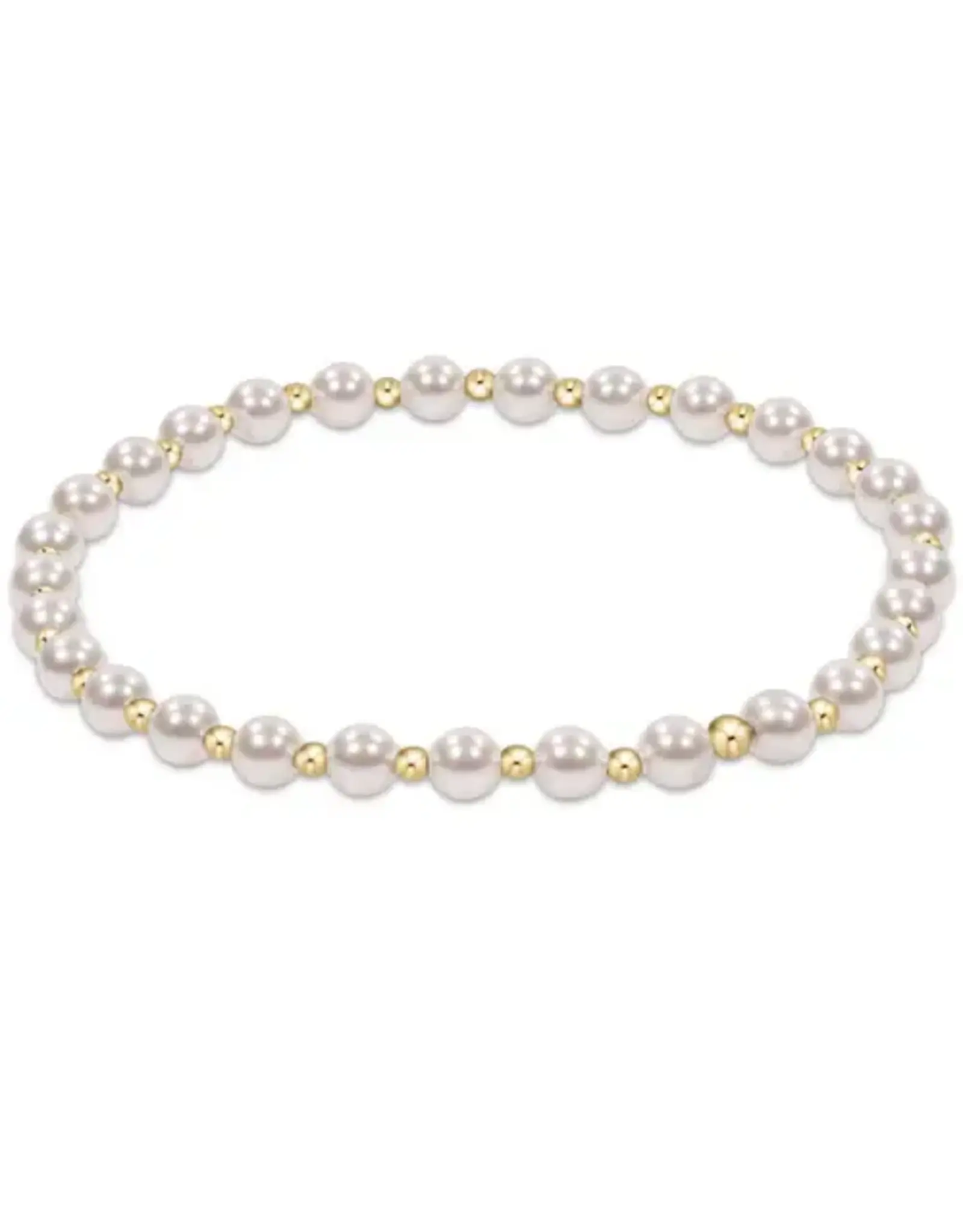 enewton Enewton BCLGRAPPE4 Classic Grateful Pattern 4mm Pearl Bead Bracelet