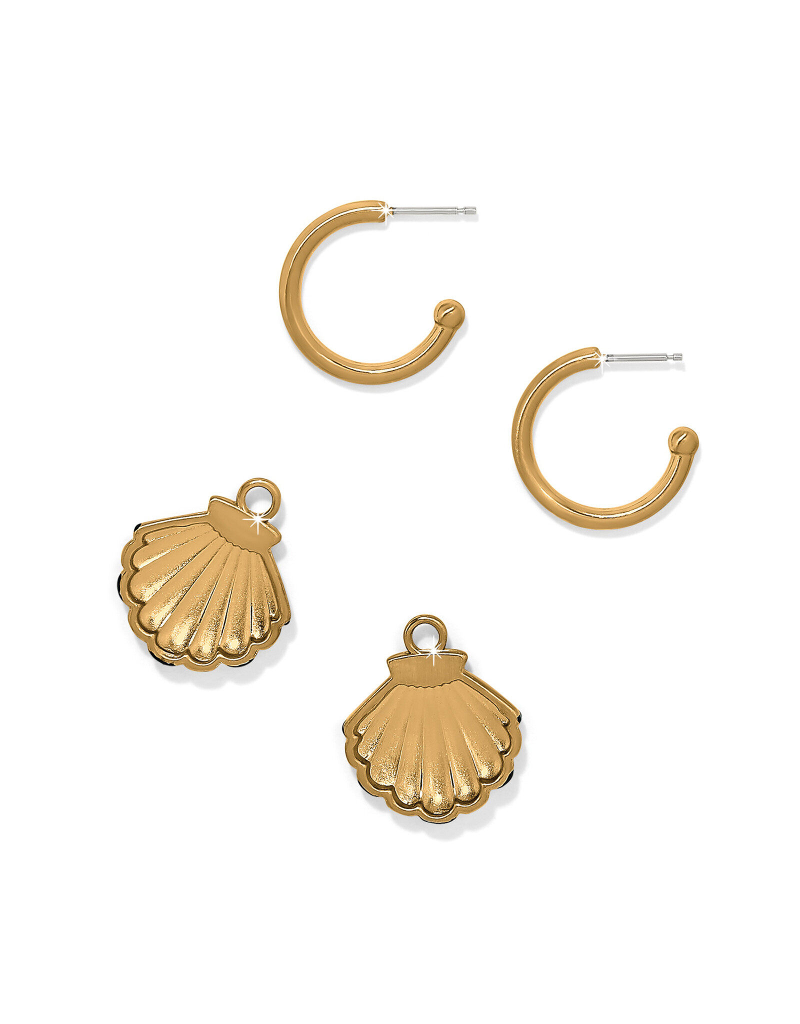 Brighton Brighton JA0173 Twilight Waters Shell Hoop Earrings