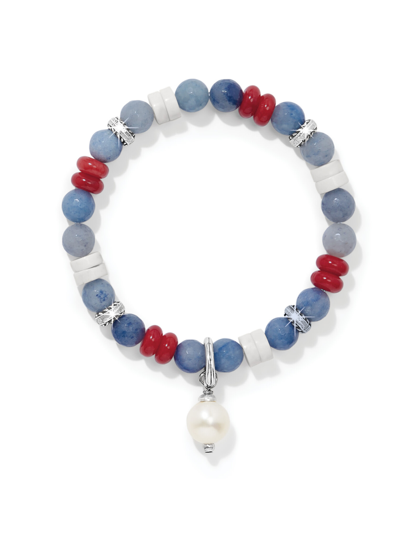 Brighton Brighton JF0338 Americana Beach Pearl Charm Stretch Bracelet