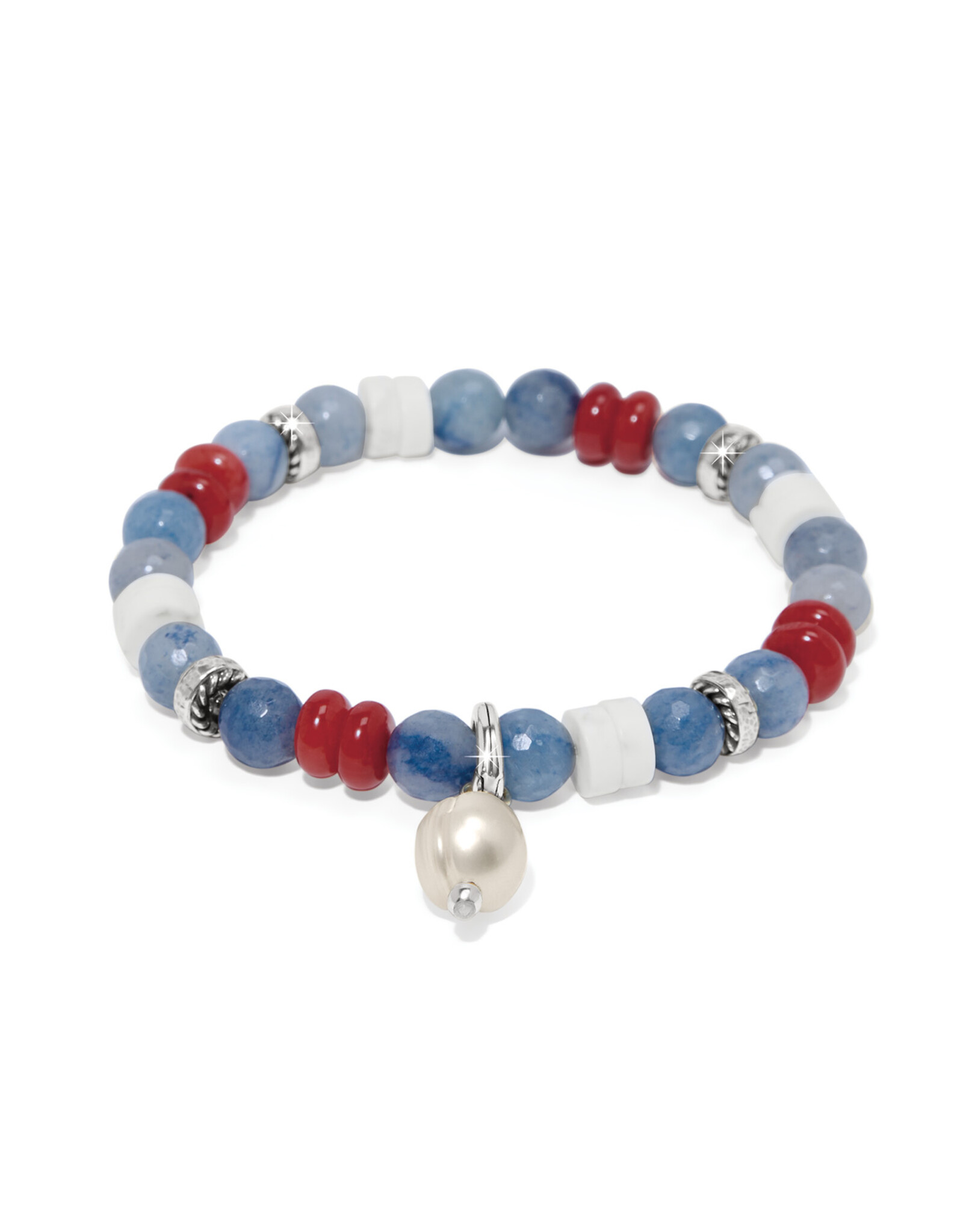 Brighton Brighton JF0338 Americana Beach Pearl Charm Stretch Bracelet