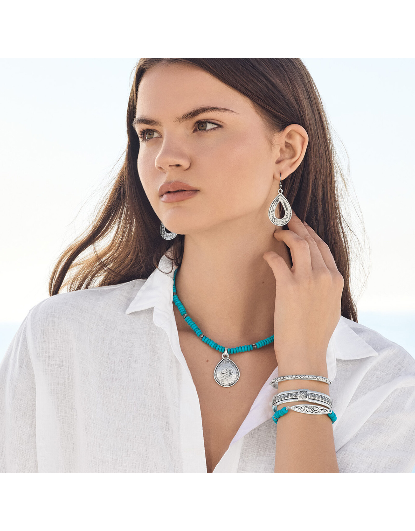 Brighton Brighton JA0164 Mosaic Horizon Teardrop French Wire Earrings