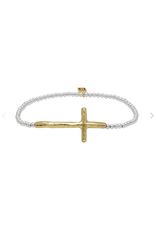 Waxing Poetic Waxing Poetic FMB7CCMS Faith Cross Mini Ball Stretch Bracelet