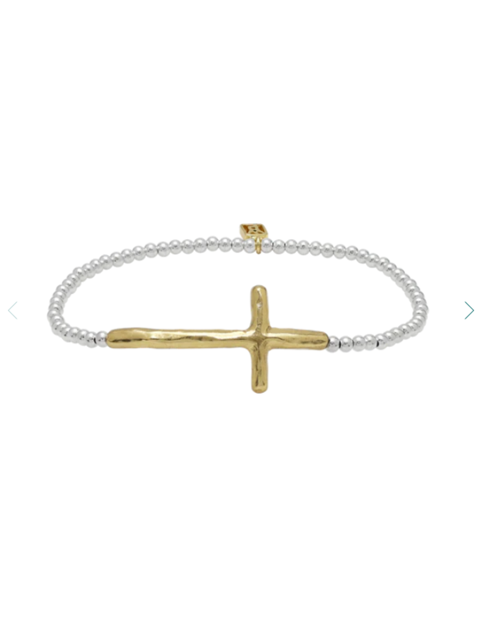 Waxing Poetic Waxing Poetic FMB7CCMS Faith Cross Mini Ball Stretch Bracelet