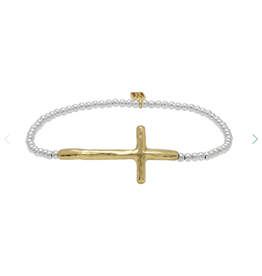 Waxing Poetic Waxing Poetic FMB7CCMS Faith Cross Mini Ball Stretch Bracelet