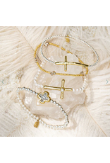 Waxing Poetic Waxing Poetic FMB7CCMS Faith Cross Mini Ball Stretch Bracelet