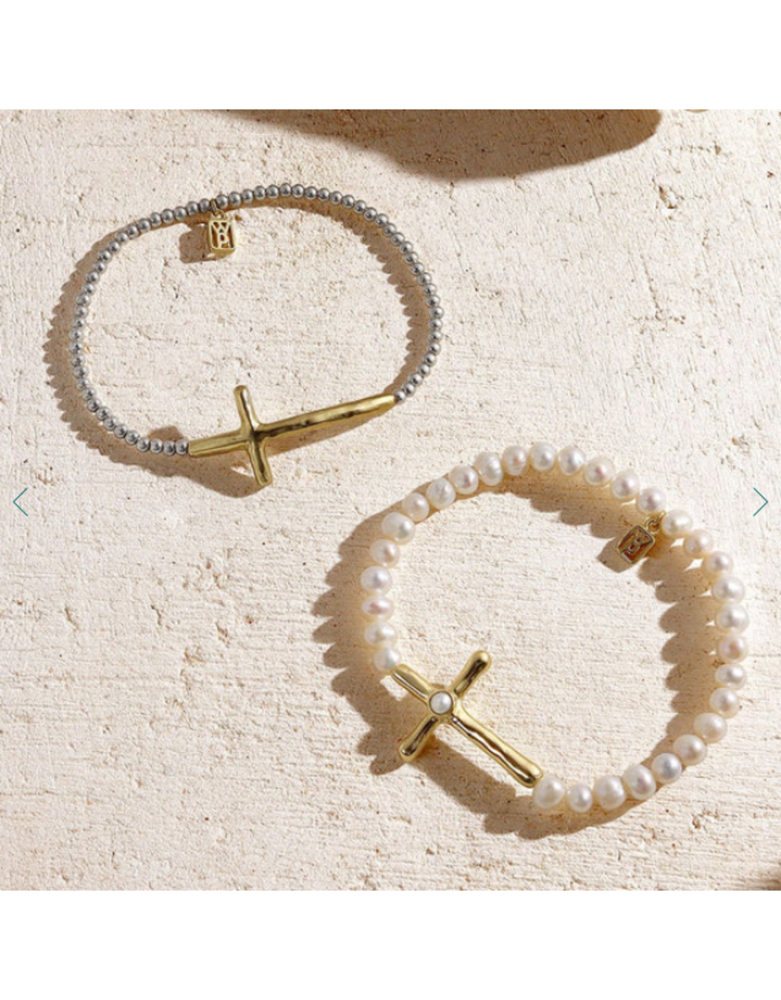 Waxing Poetic Waxing Poetic FMB7CCMS Faith Cross Mini Ball Stretch Bracelet