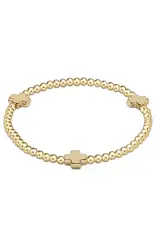 enewton Enewton BSCGP3GLD Signature Cross Gold Pattern 3mm Bead Bracelet