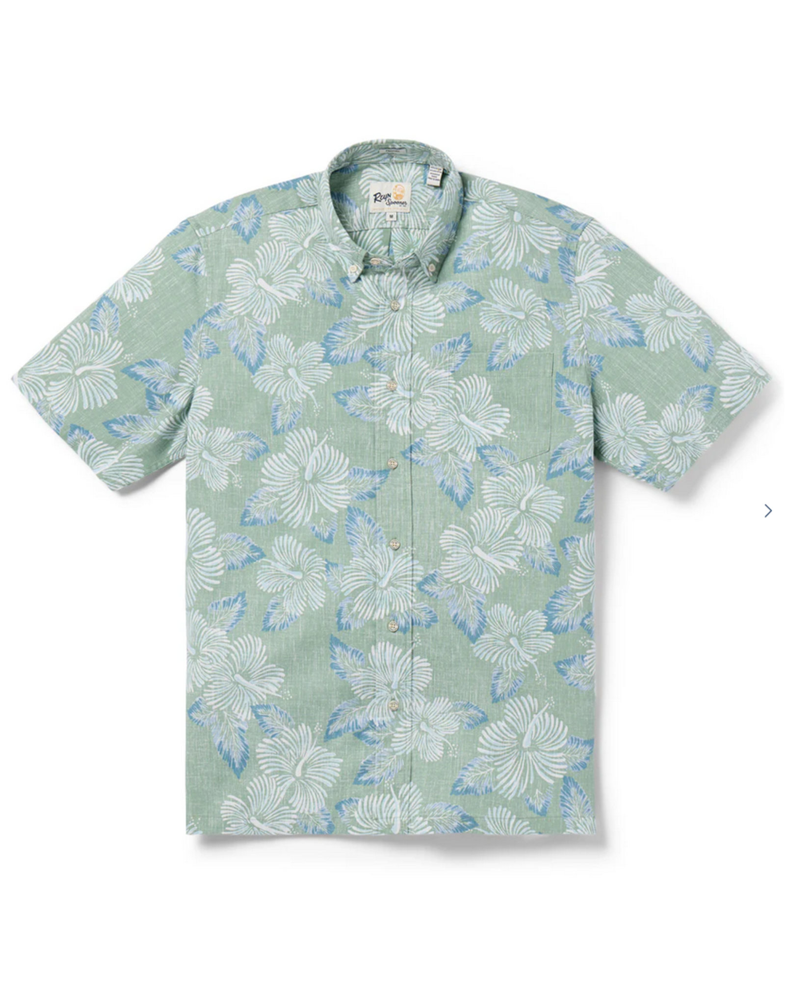 Reyn Spooner Reyn M629812525 Hibiscus Blooms Leaf Button Front Shirt
