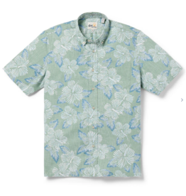 Reyn Spooner Reyn M629812525 Hibiscus Blooms Leaf Button Front Shirt