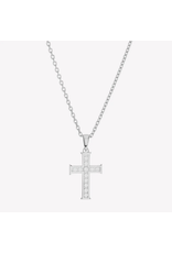 Rizen Rizen 390020SS-CZ Luminous Cross Pendant Silver