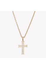 Rizen Rizen 390020GD-CZ Luminous Cross Pendant Gold Vermeil