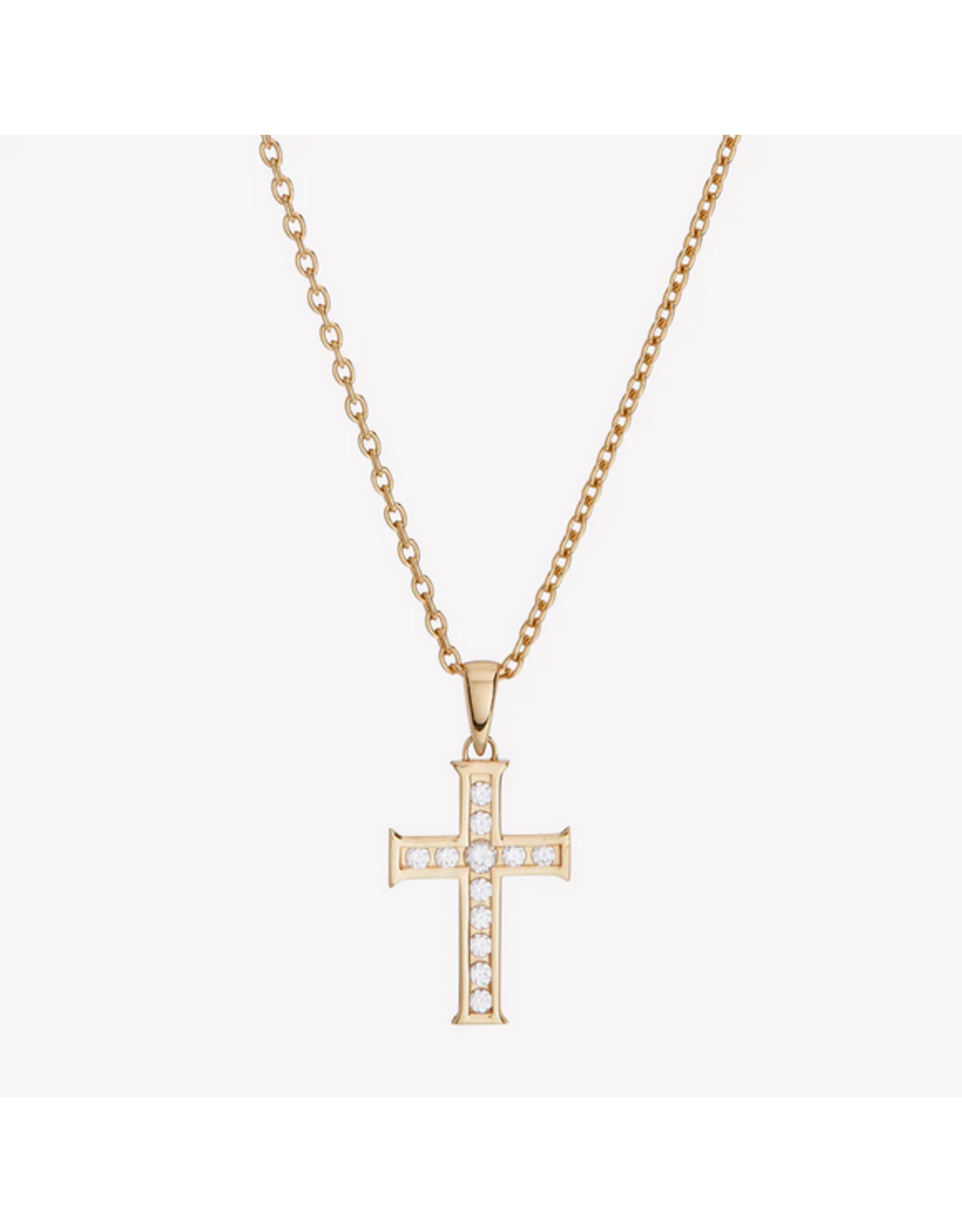 Rizen Rizen 390020GD-CZ Luminous Cross Pendant Gold Vermeil