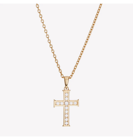 Rizen Rizen 390020GD-CZ Luminous Cross Pendant Gold Vermeil