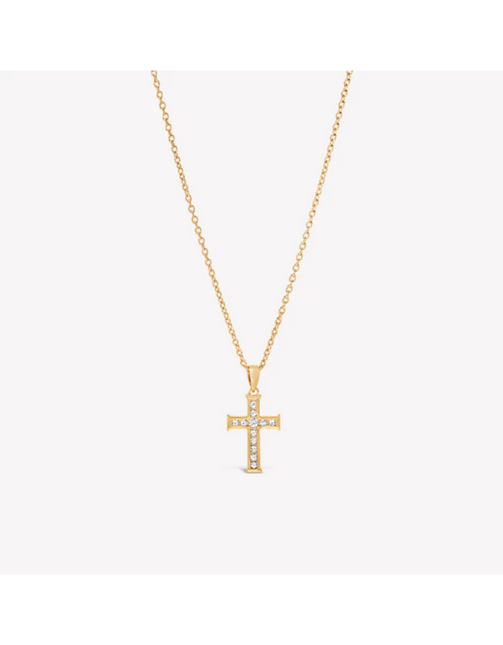 Rizen Rizen 390020GD-CZ Luminous Cross Pendant Gold Vermeil