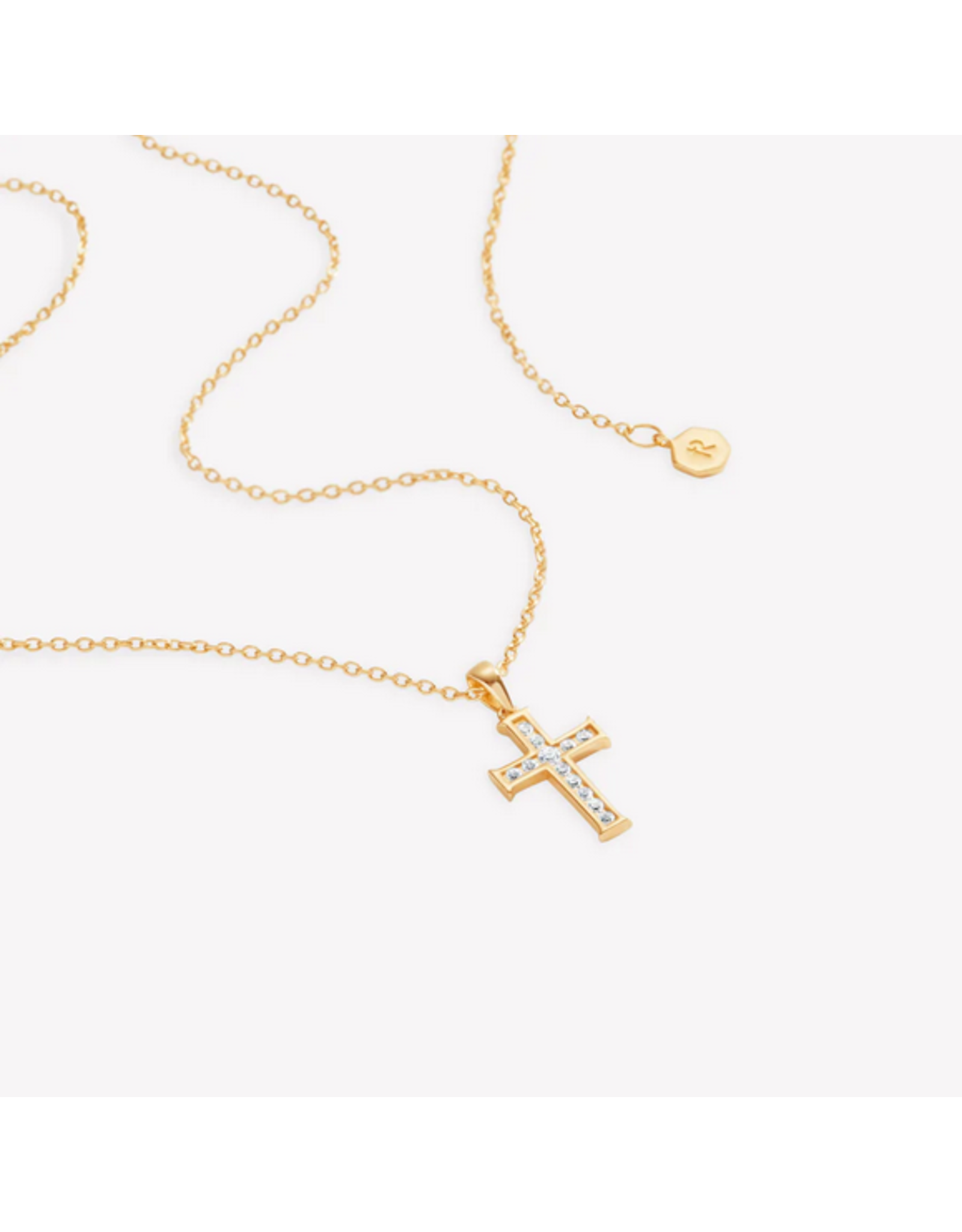 Rizen Rizen 390020GD-CZ Luminous Cross Pendant Gold Vermeil