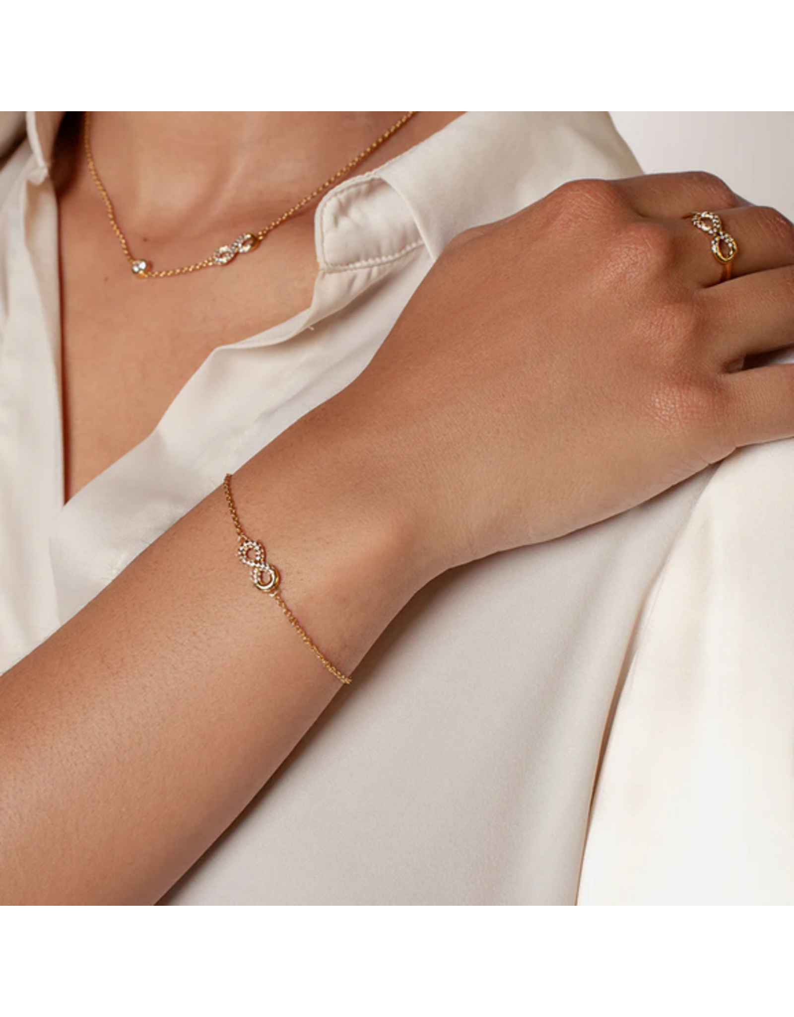 Rizen Rizen 190023GD-CZ Infinite Hope Statement Ring Gold