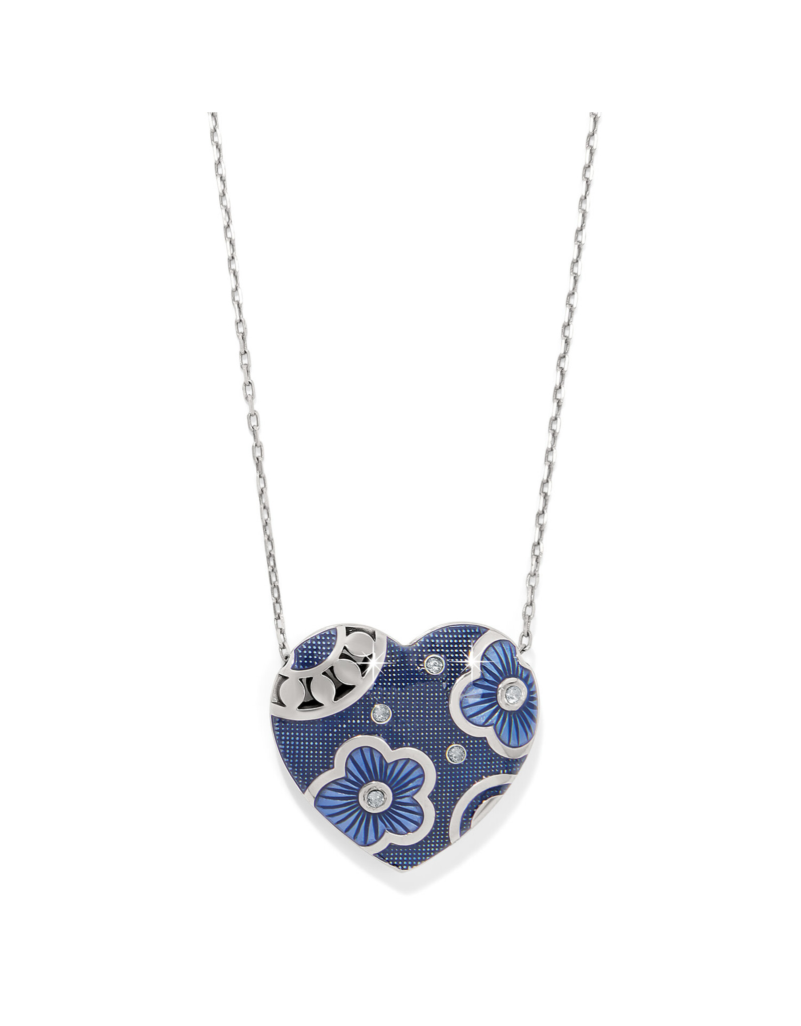 Brighton Brighton JM7732 Flora Heart Blue Reversible Necklace