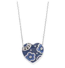 Brighton Brighton JM7732 Flora Heart Blue Reversible Necklace