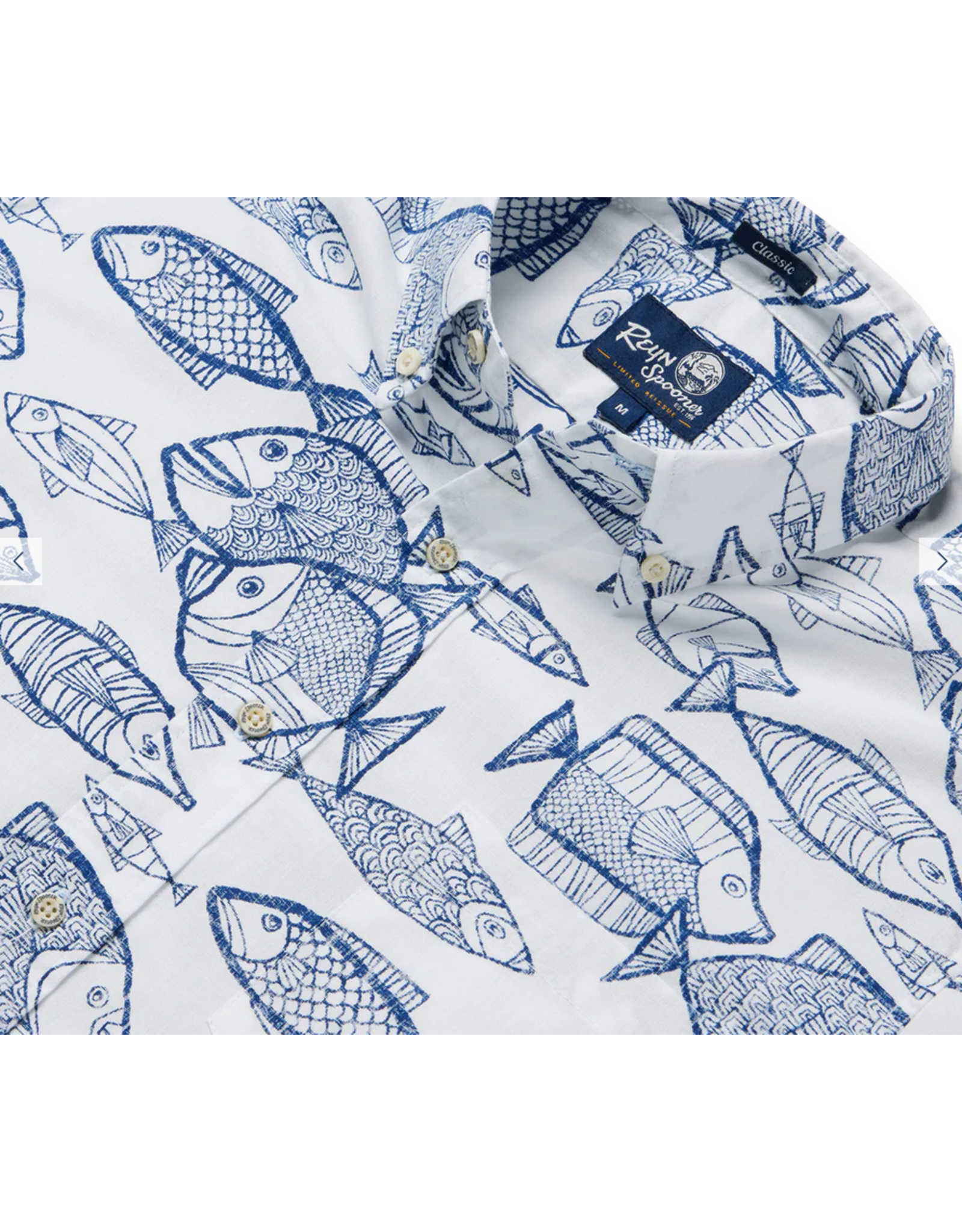 Reyn Spooner Reyn M554212525 Kauhulu Fish Classic Button Front White