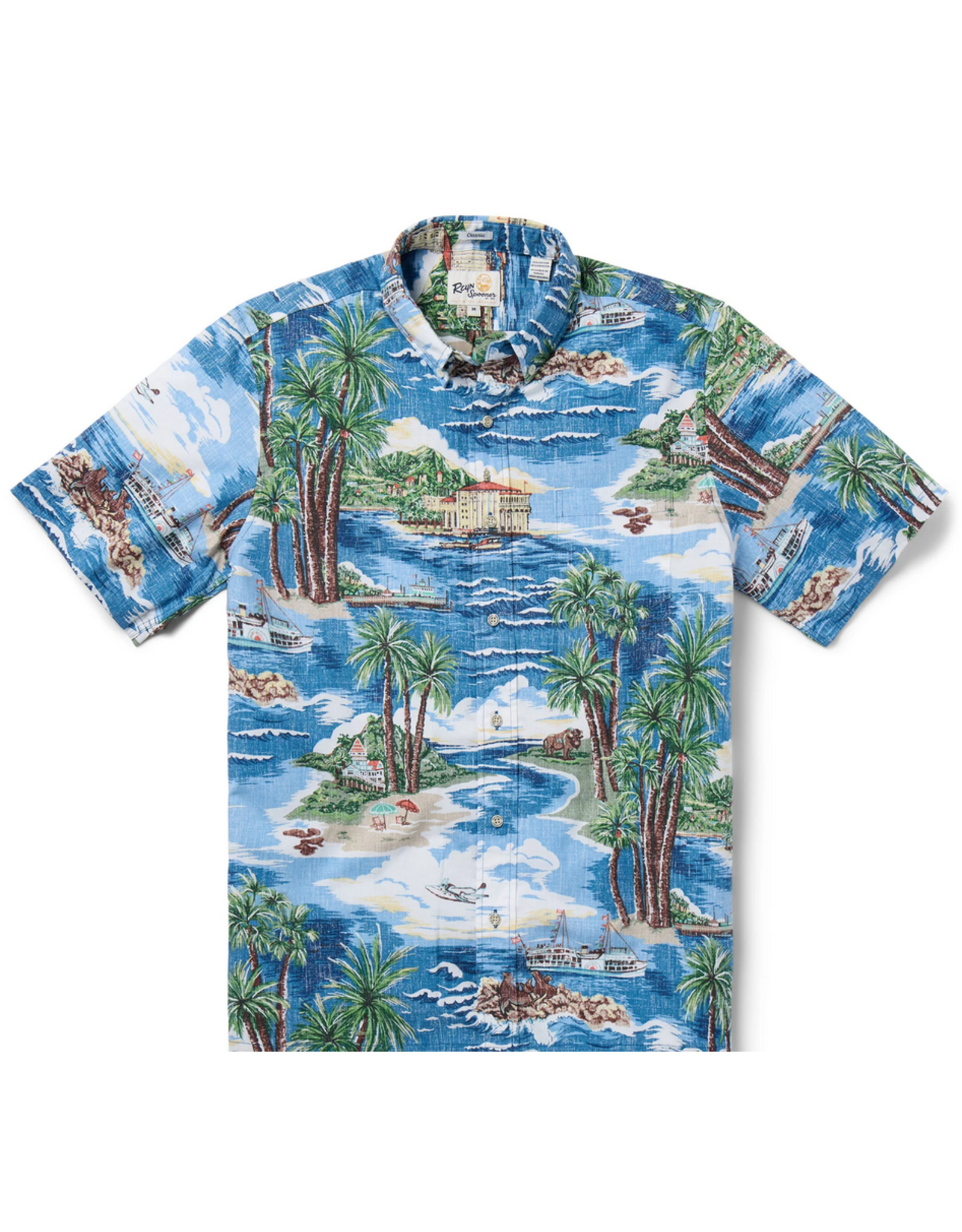 Reyn Spooner Reyn M670312525 Catalina Dreamim' Classic Button Front Blue