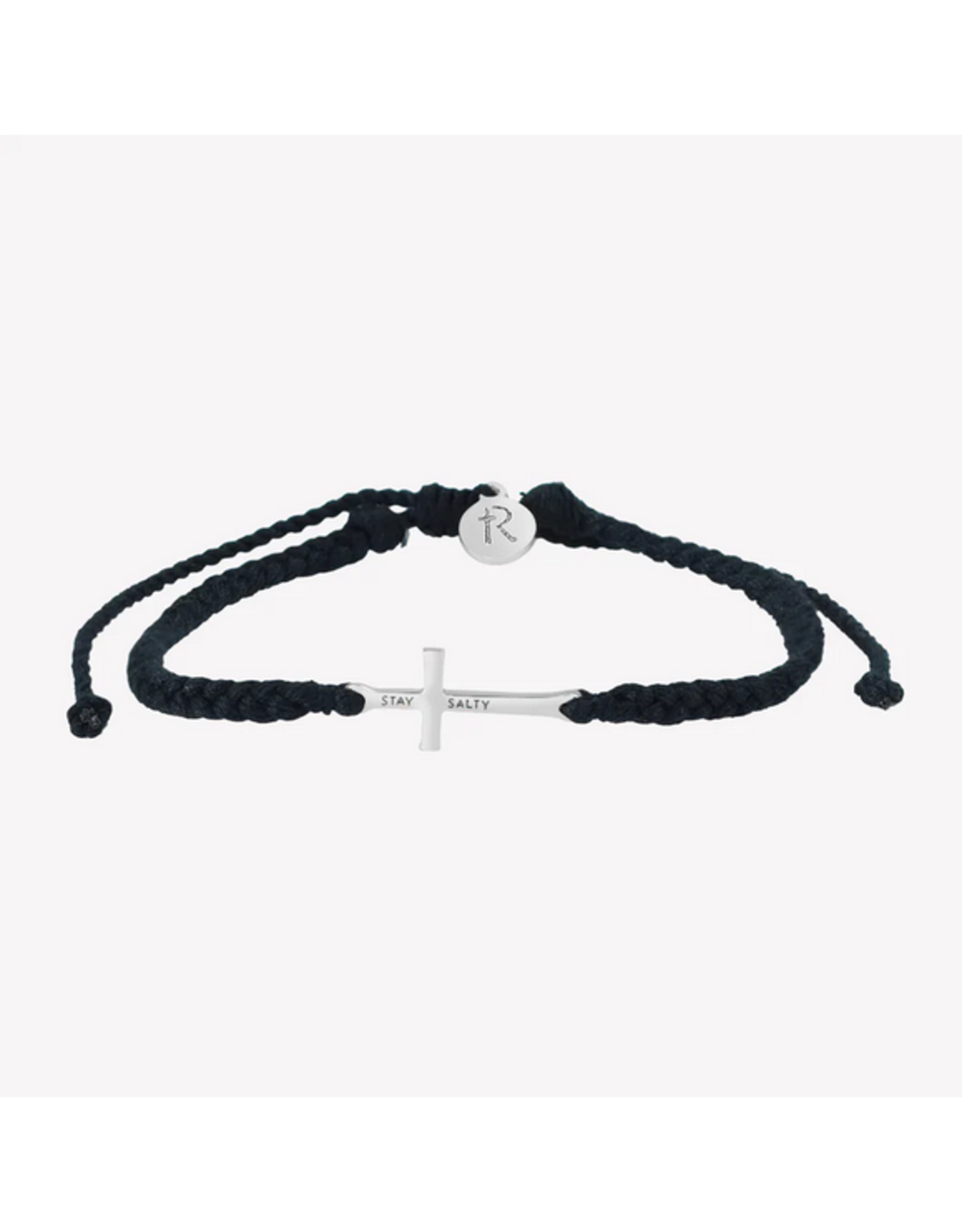 Rizen Rizen 570005-BK-S-24 Stay Salty Black Braided Cord Bracelet
