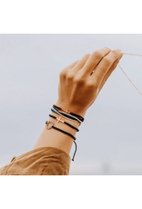 Rizen Rizen 570005-BK-S-24 Stay Salty Black Braided Cord Bracelet