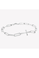 Rizen Rizen 590008SS-19 Chain Breaker Cross Silver Bracelet