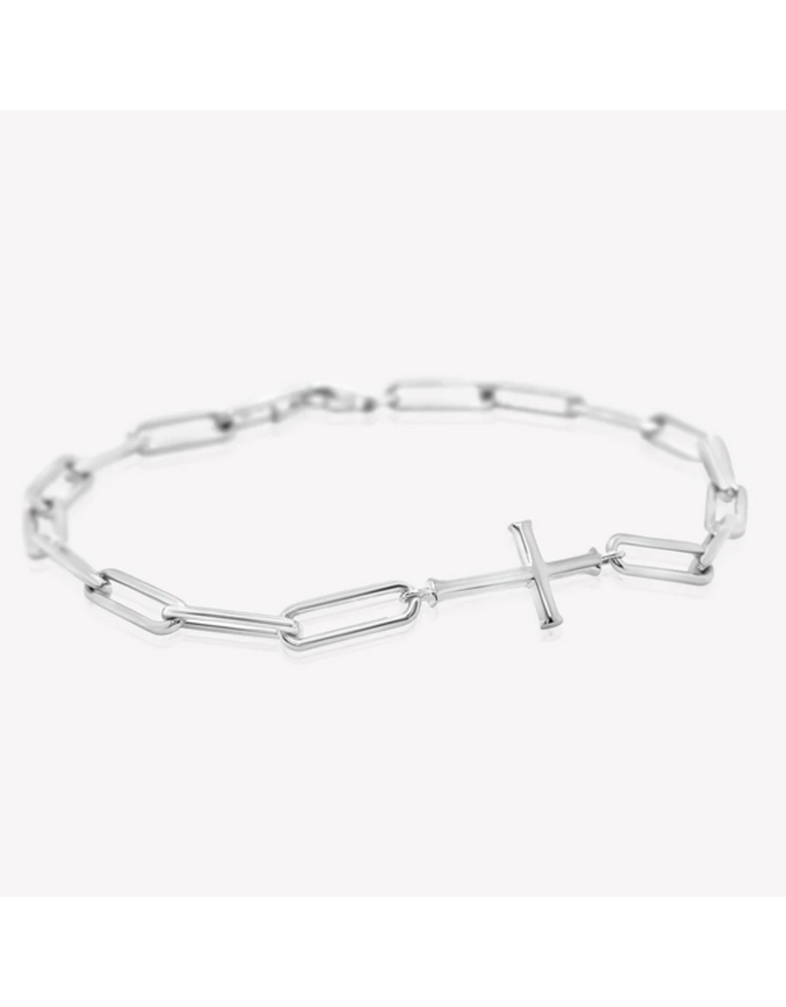 Rizen Rizen 590008SS-19 Chain Breaker Cross Silver Bracelet