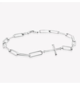 Rizen Rizen 590008SS-19 Chain Breaker Cross Silver Bracelet