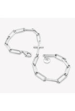 Rizen Rizen 590008SS-19 Chain Breaker Cross Silver Bracelet