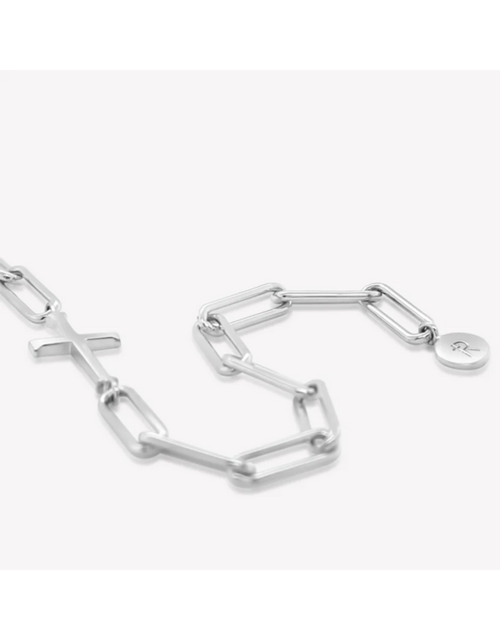 Rizen Rizen 590008SS-19 Chain Breaker Cross Silver Bracelet