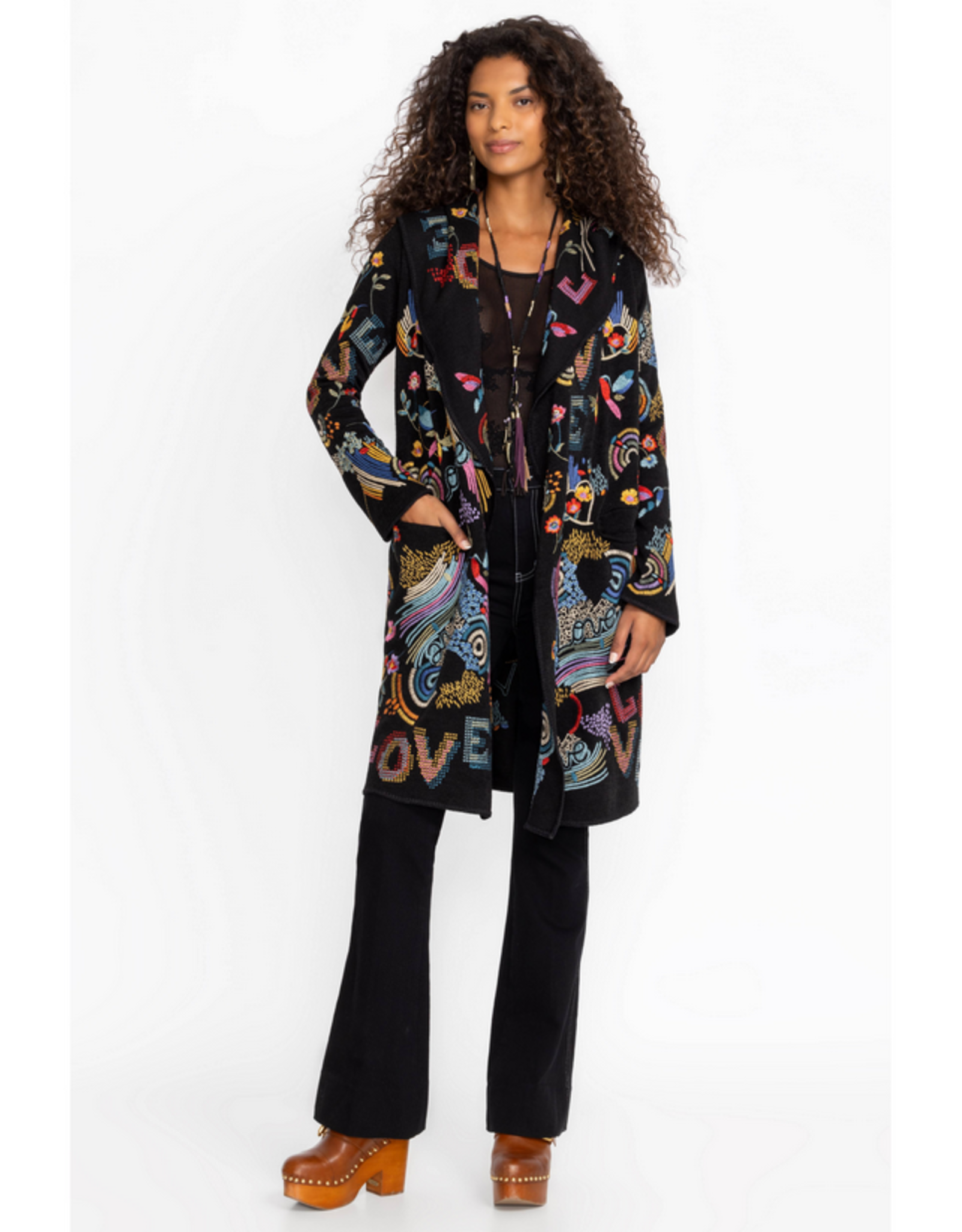 Johnny Was JWas JWB57724-9 Black Biya Duster Desire