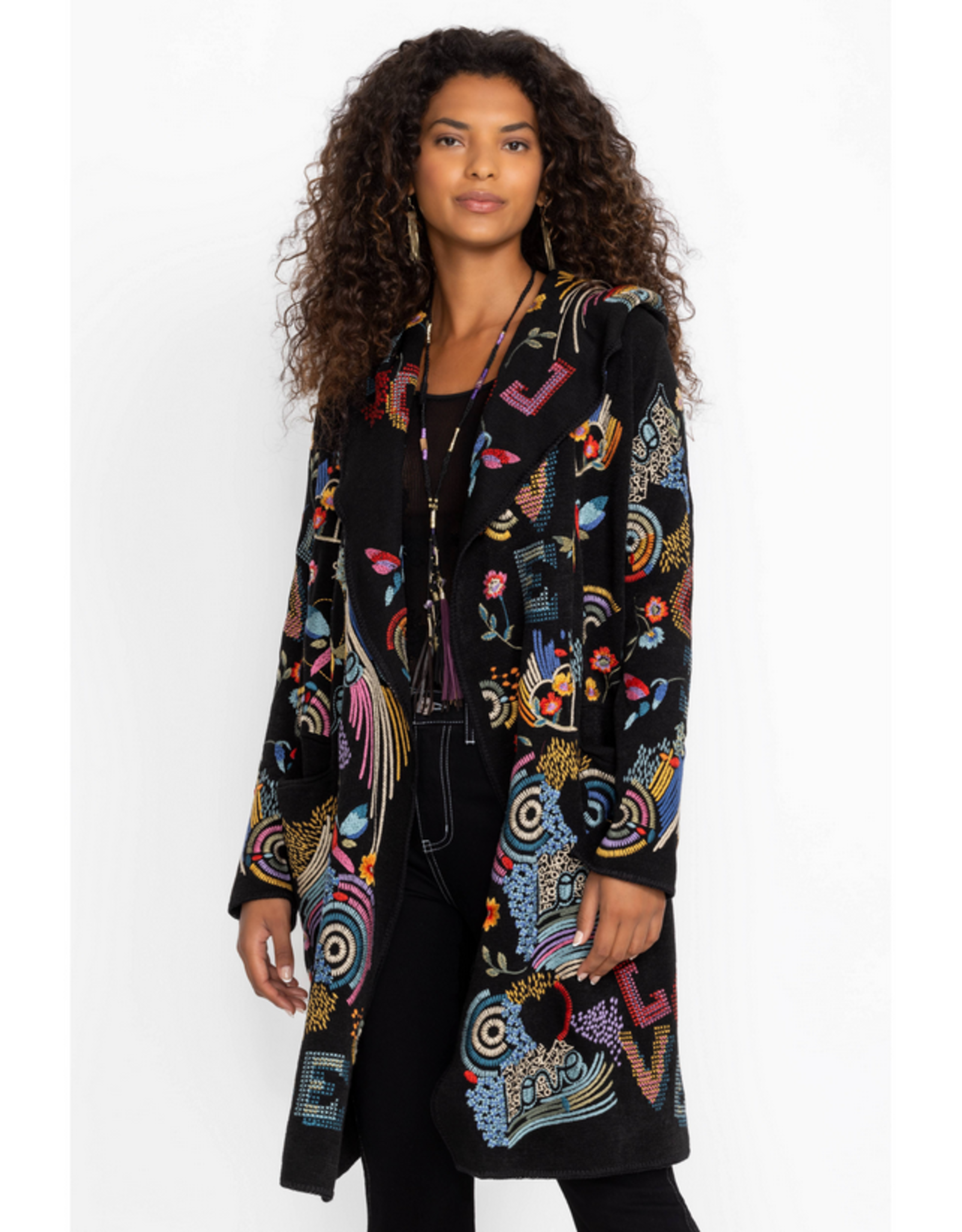 Johnny Was JWas JWB57724-9 Black Biya Duster Desire