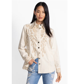 Johnny Was JWas W49325 Western Seamed Jacket Arctic Wolf