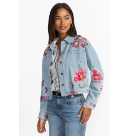 Johnny Was JWAS W48625-1 Denim Cropped Jacket Talulla