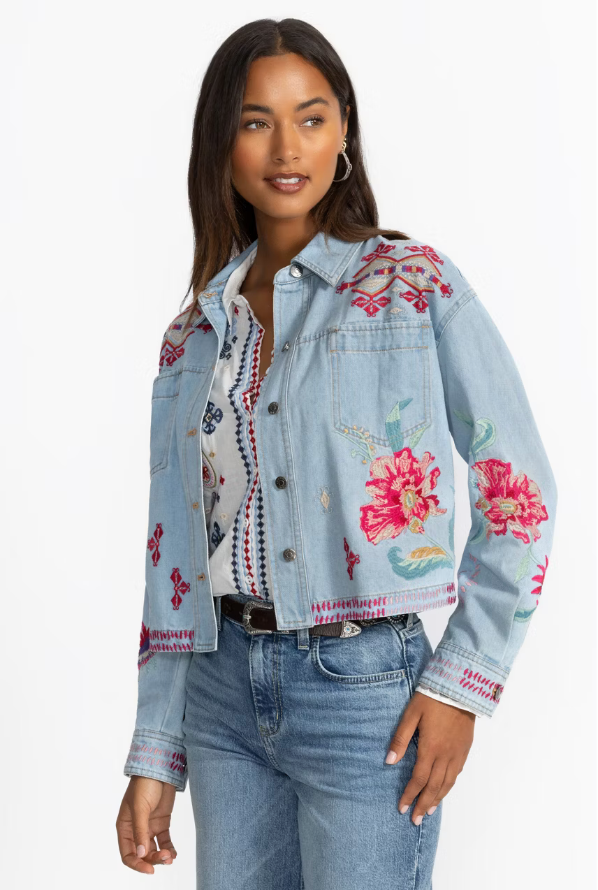JWAS W48625-1 Denim Cropped Jacket Talulla - The Mercantile at
