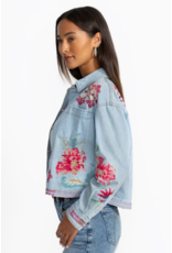 Johnny Was JWAS W48625-1 Denim Cropped Jacket Talulla