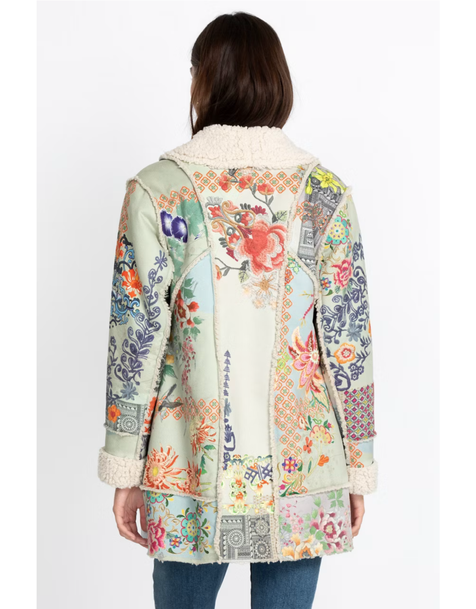 Johnny Was JWas B44424-E Gigianna Boxy Suede Coat