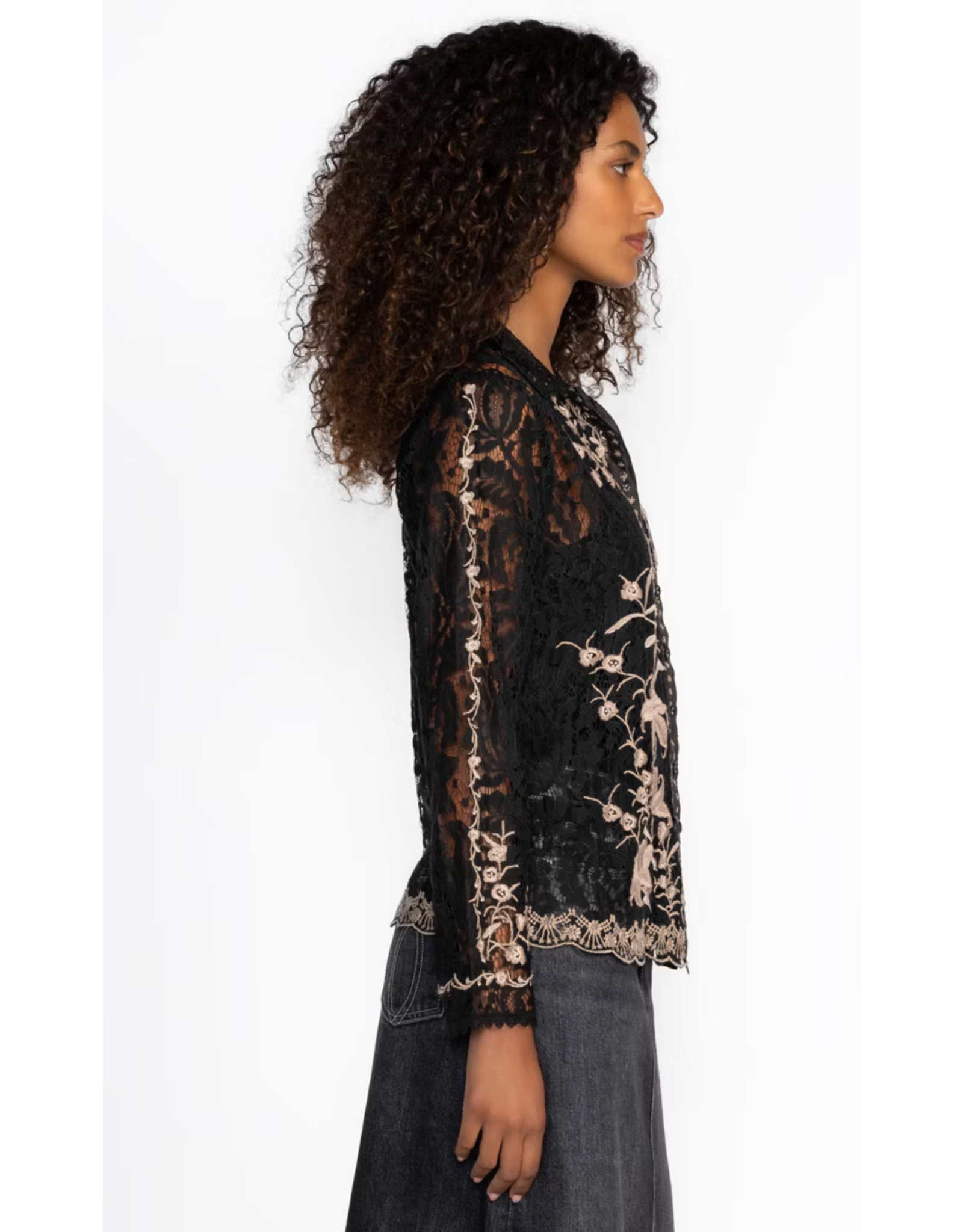Johnny Was JWas B16124 Verone Lace Blouse with Slip