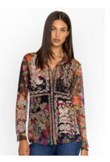 Johnny Was JWas B16024-8 Mazzy Button Down Blouse Wild Garden