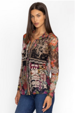 Johnny Was JWas B16024-8 Mazzy Button Down Blouse Wild Garden