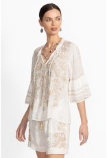 Johnny Was JWas W19725-3 Ruffle Sleeve Blouse White Kamala