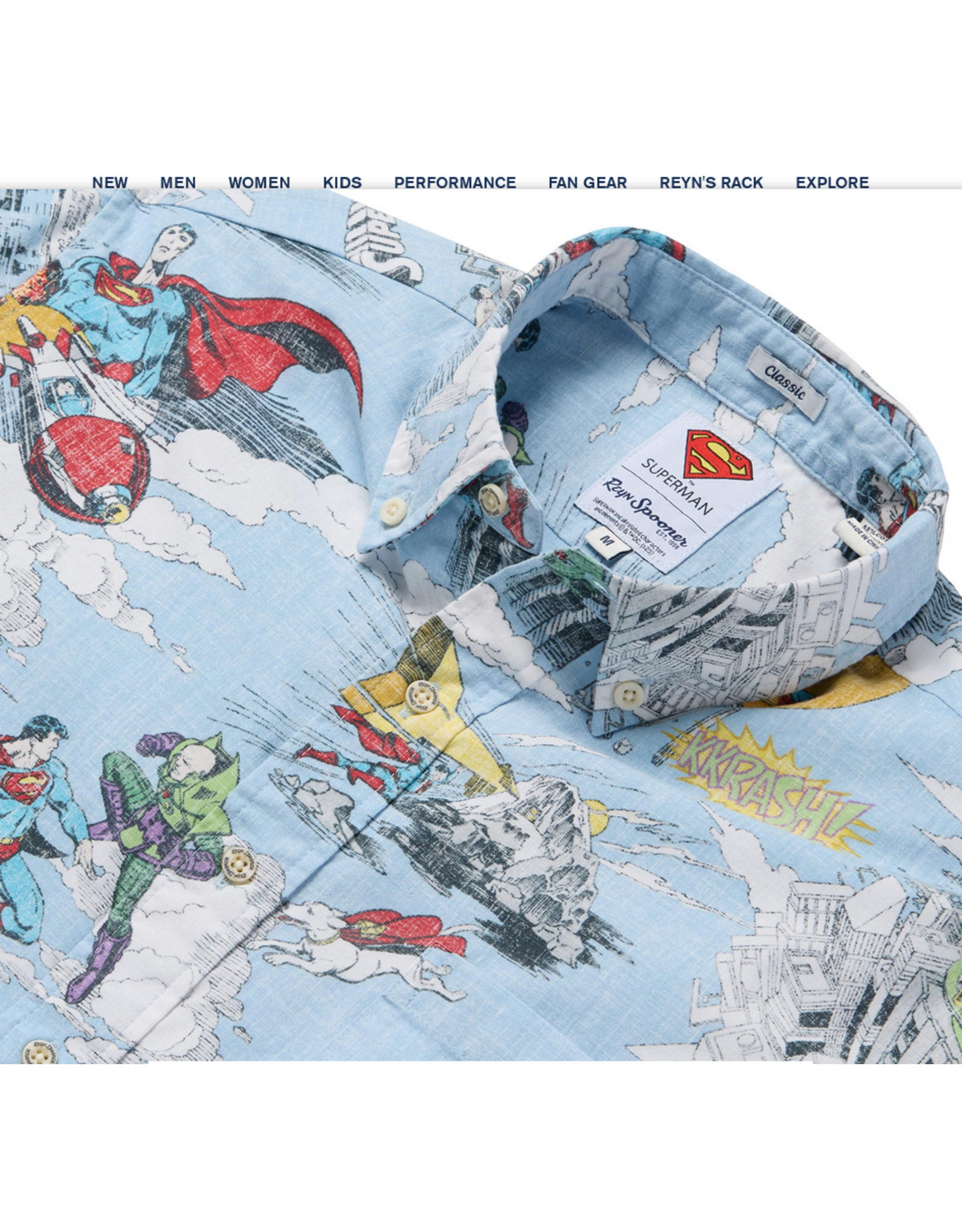 Reyn Spooner Reyn M682012525 Superman Classic Button Front Blue