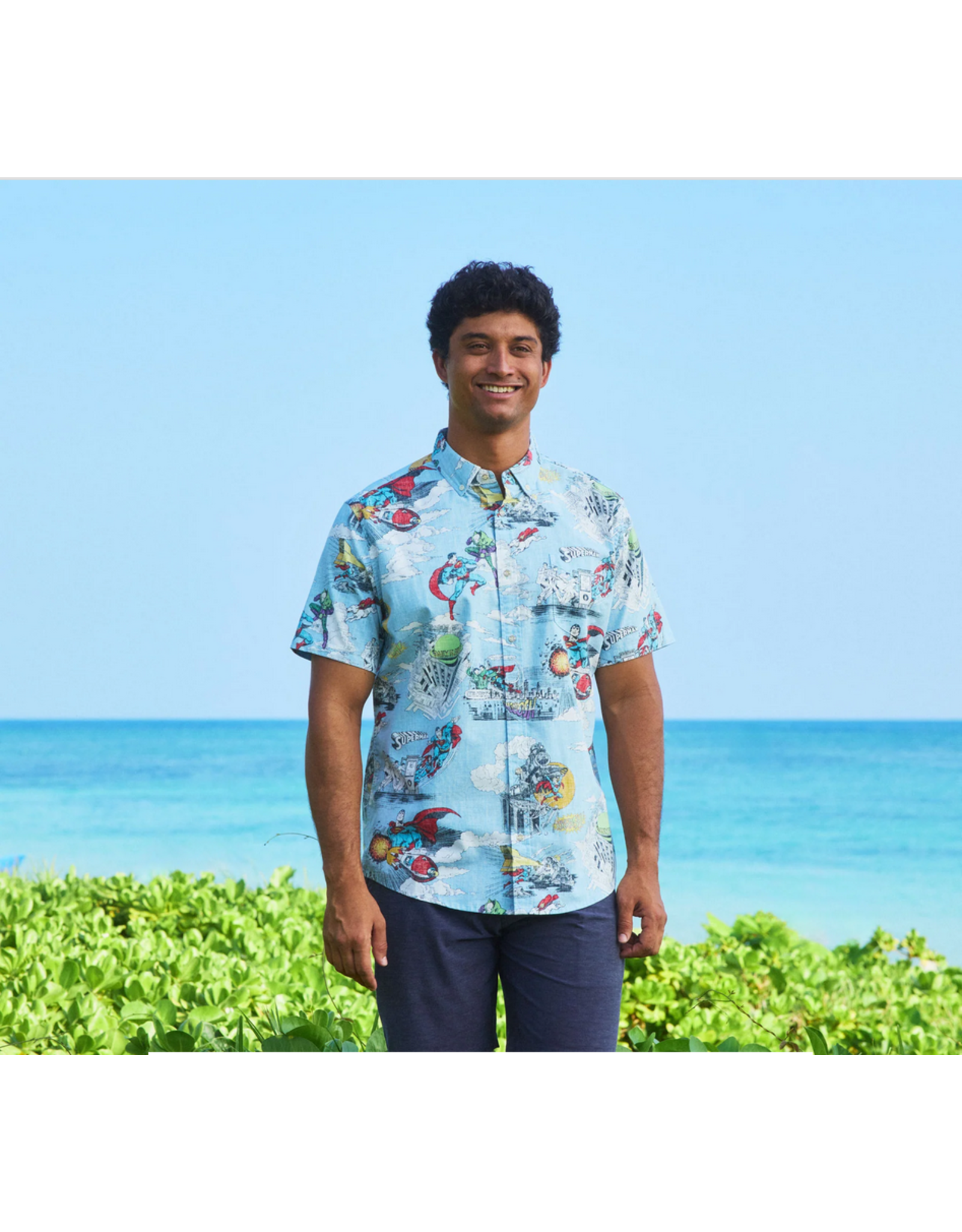 Reyn Spooner Reyn M682012525 Superman Classic Button Front Blue