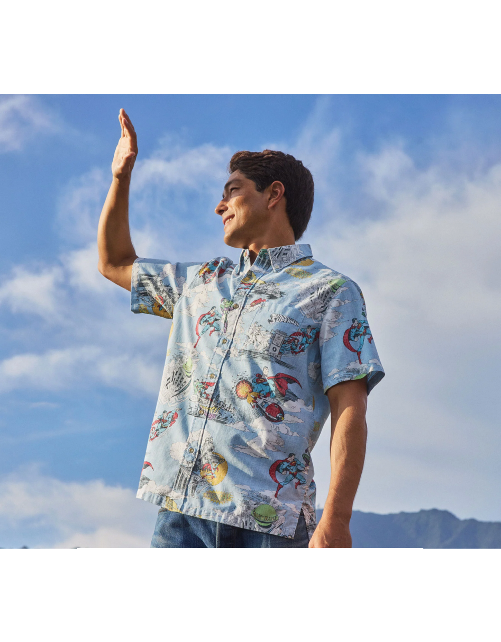 Reyn Spooner Reyn M682012525 Superman Classic Button Front Blue